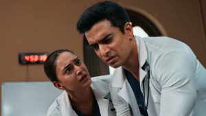 Gashmeer Mahajani as Anirudh and Erica Fernandes as Naina in 108 Base Hospital URI Week 10