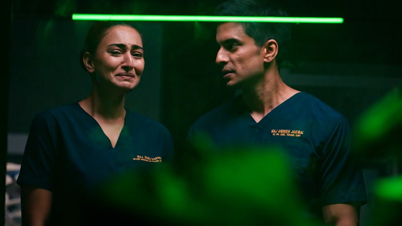 Gashmeer Mahajani and Erica Fernandes in an emotional scene from 108 Base Hospital URI Week 9