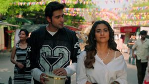 Aditi Dev Sharma as Preeti and Daksh Puri as Aarav share a scene in Shayad Yahi Hai Pyaar review