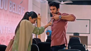 Ishhan Dhawan holding Debchandrima Singha Roy's hair scrunchie during an emotional classroom scene in Yeh Fitoor Tera Week 2.