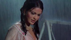 Zeenat Aman in an iconic 1970s Bollywood film look